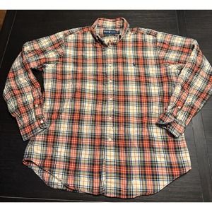 Polo Ralph Lauren Plaid 80/20 Cotton Wool Flannel Shirt Men’s Size L